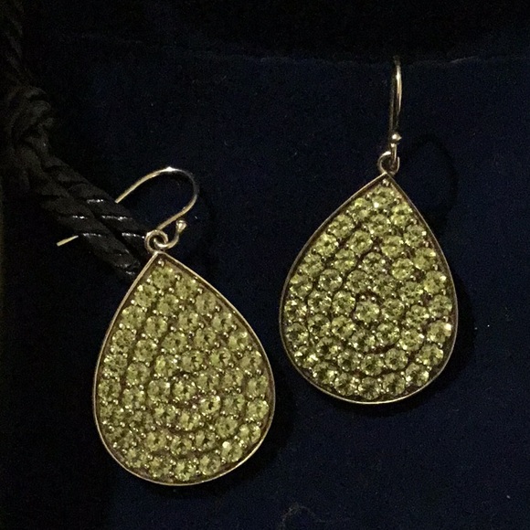 Vintage Michael Valitutti Natural Peridot Sterling Silver Dangle Earrings - Picture 12 of 16